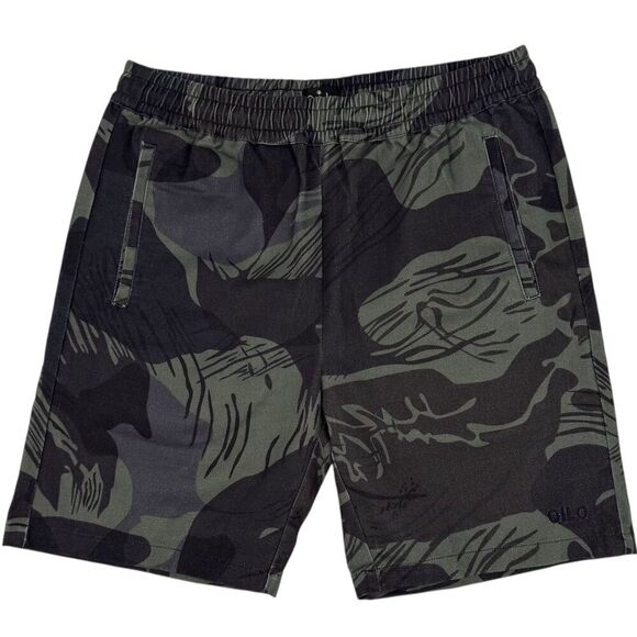 QILO x WRMFZY Men's EDC Shorts Black Brushstroke Camo Small - Picture 2 of 11